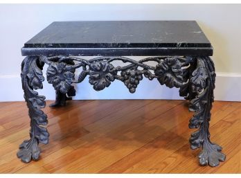 Timeless Antique Cast Iron And Marble Top Table