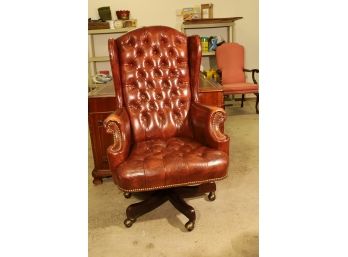 Chestnut Tufted Leather Office Chair