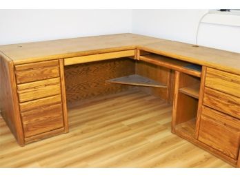 Oak L- Shape Desk