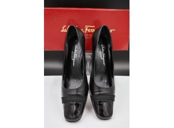 Ferragamo Black Leather 'flight' Shoes - Shippable