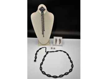 St. John  Belt And Pin With Decorative Earrings  -Shippable