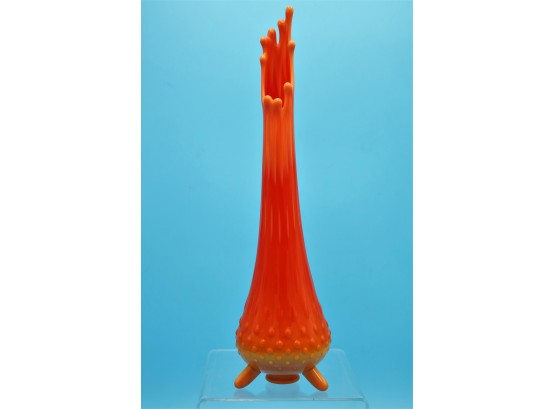 L.E. Smith Bittersweet Orange Swung Glass Vase- Shippable
