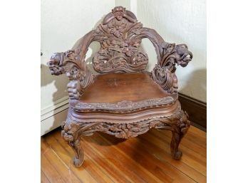 Japanese Hand Carved Monkey Armchair