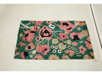 Thick Wool Pile Floral Design Area Rug
