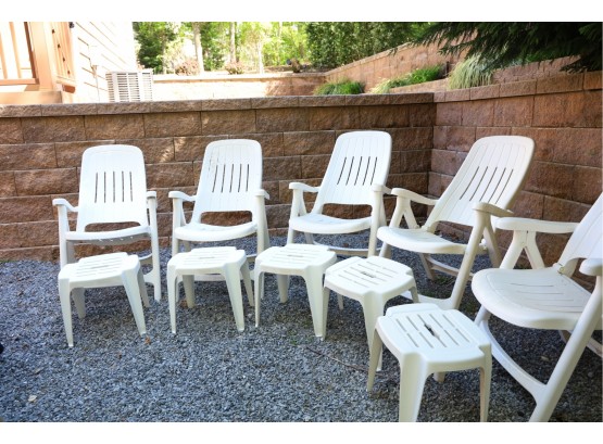6 Italian Resin Chairs & Tables