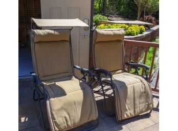Pair Of Gravity Chairs With Canopy