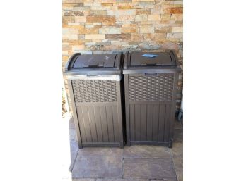 Pair Of Outdoor Garbage Containers