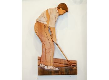 Wood Golf Plaque (man) - Shippable