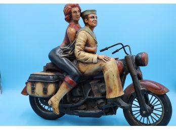 Large Folk Art Motorcycle Sculpture