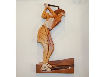 Wood Golf Plaque (female) - Shippable