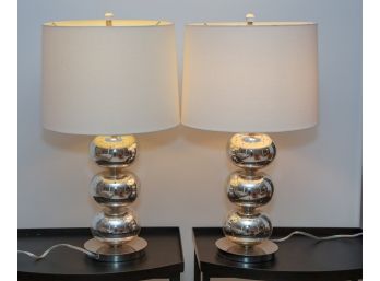 Pair Of West Elm Mercury Glass Style Lamps