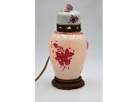 Charming Vintage Herend Vase With Lamp -Shipping Available