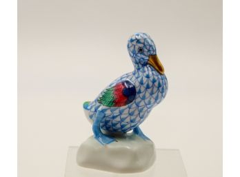 Vintage Herend Duck Blue Fishnet -SHIPPING AVAILABLE