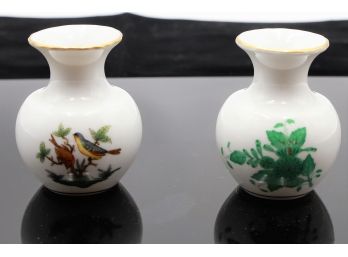 Pair Of Vintage Herend Mini Vases -shipping Available