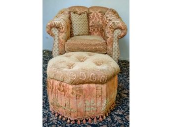 Laura Orsborn Arm Chair And Tufted Ottoman