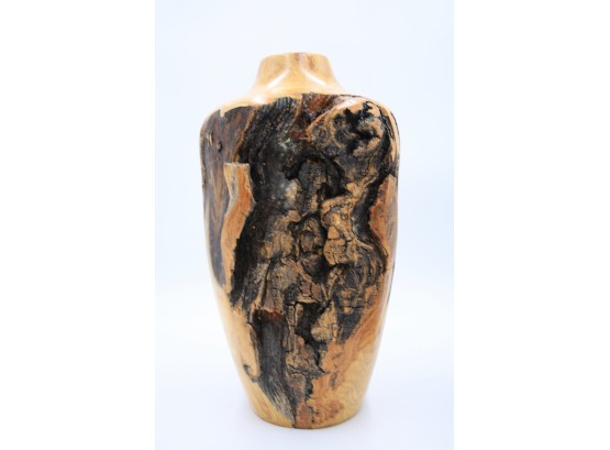 Large Vintage Carved Wood Vase-Shippable