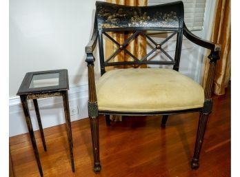 Regency Style Chinese Arm Chair & Table