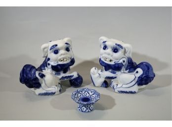 Blue & White Foo Dogs & More-Shippable