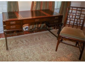 Vintage Leather Top Desk & Chair