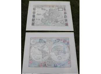 Set Of Framed Map Prints