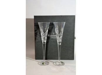 NIB WATERFORD Crystal Champagne Toasting Flutes