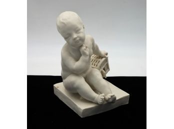 Child With Bird Cage Porcelain Figurine-Shippable