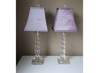 Pair Of Lucite Lamps
