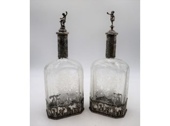 Etched & Silver Liqueur Bottles- Shippable