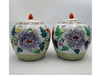 Colorful Chinese Ginger Jars- OLDIES!