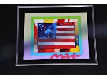 PETER MAX   'flag With Heart' - Signed-Shippable