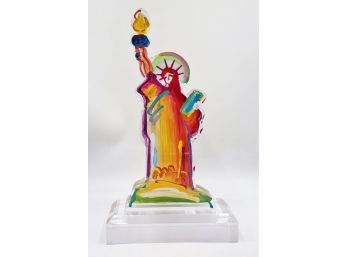 PETER MAX  'liberty' Acrylic Sculpture - Signed SHIPPABLE