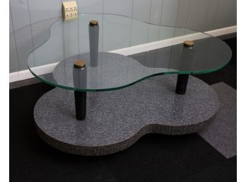 MID CENTRY MODERN -Three Leaf Clover Glass Coffee Table