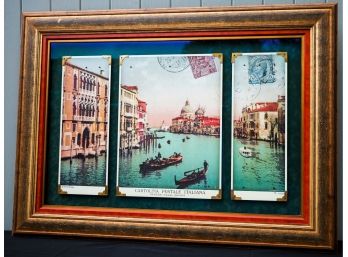 Three Part Beautifully Framed Printed Of  Venice