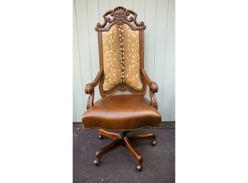 LEATHER Swivel Arm Chair By KING Ranch -Texas