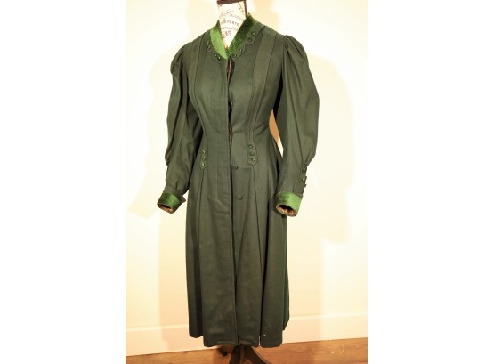 Green Wool Vintage Dress-Shippable