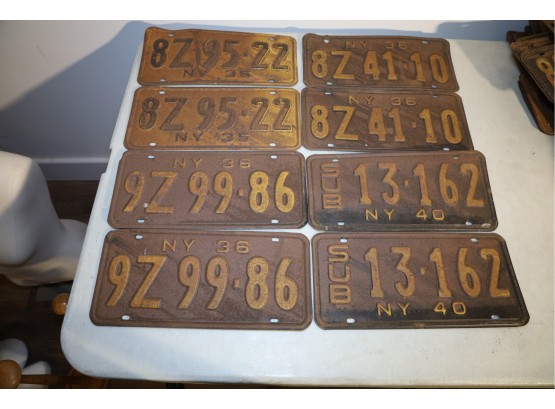 8 Vintage License Plates - Lot 1-Shippable