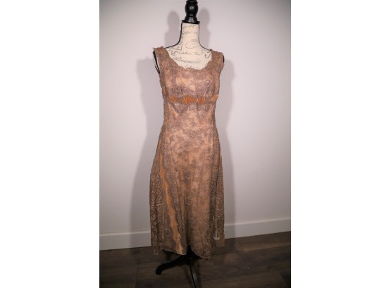 Nude Color Lace Dress-shippable