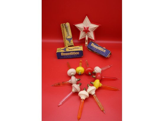 Vintage Bubble Lights & Star Topper-Shippable