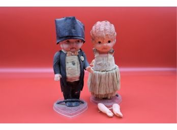 Antique Celluloid Bride & Groom - Set #1-Shippable