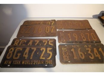 7 Vintage License Plates - Lot 1-Shippable