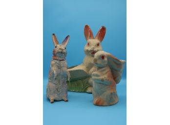 Victorian Paper Mache Bunny Collection-Shippable