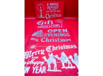 Early Vintage Christmas Glitter Signs-Shippable