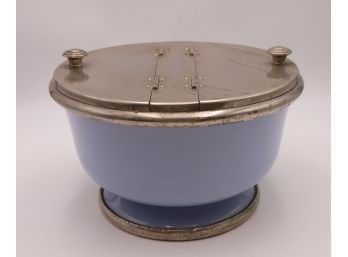 Large Blue Lune Ware Double Relish By Rayco