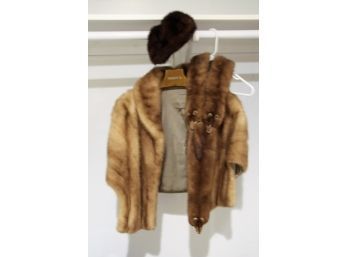 Vintage Mink Wrap And Accessories
