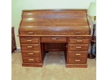 Oak Roll Top Desk By Nathan Hale