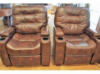 Thomasville -Great Condition -Pair Of Power Leather Recliners