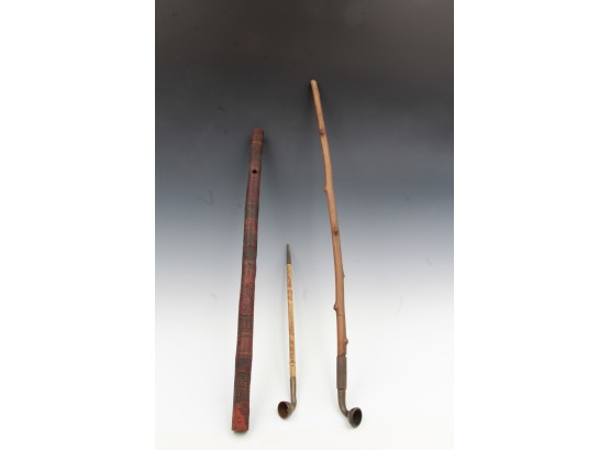 Antique Asian Pipes And Musical Insturment