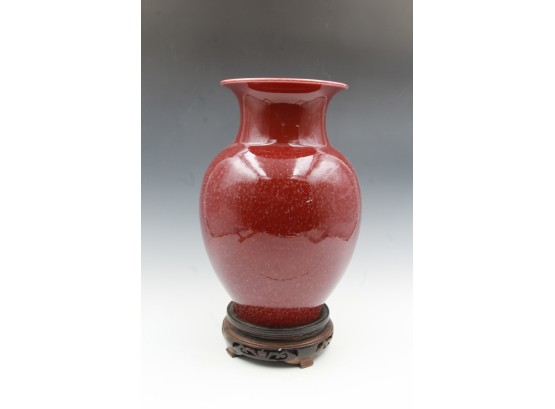 Lovely Asian Oxblood Glaze Porcelain Bottle/vase