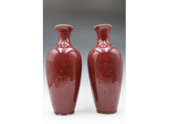 Pair Chinese Glazed Porcelain Vase
