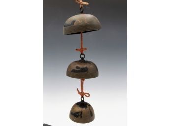 Japanese 3 Brass Tier Cascading Temple Bells-shippable